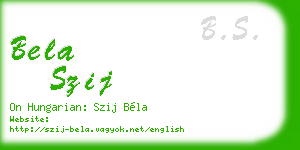 bela szij business card